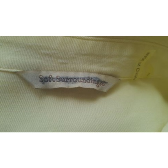 Soft Surroundings Button Down Tunic Shirt Yellow Size L New - Picture 7 of 8